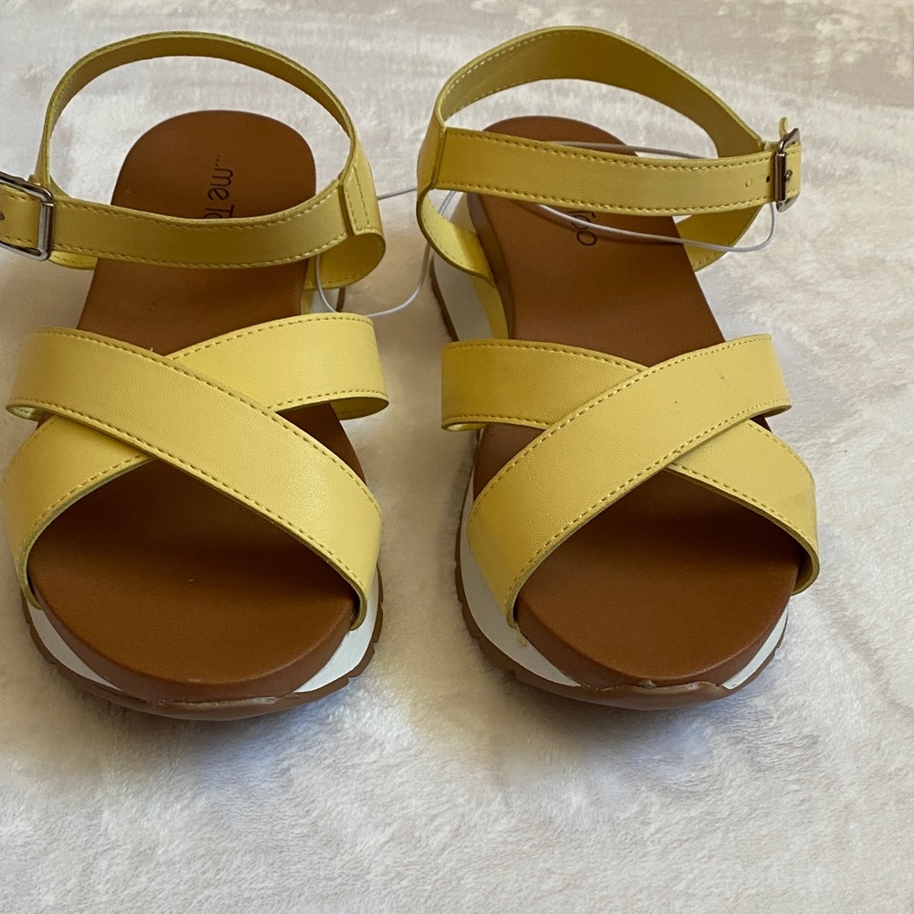 Me Too Yellow Cross-Strap Sandals
